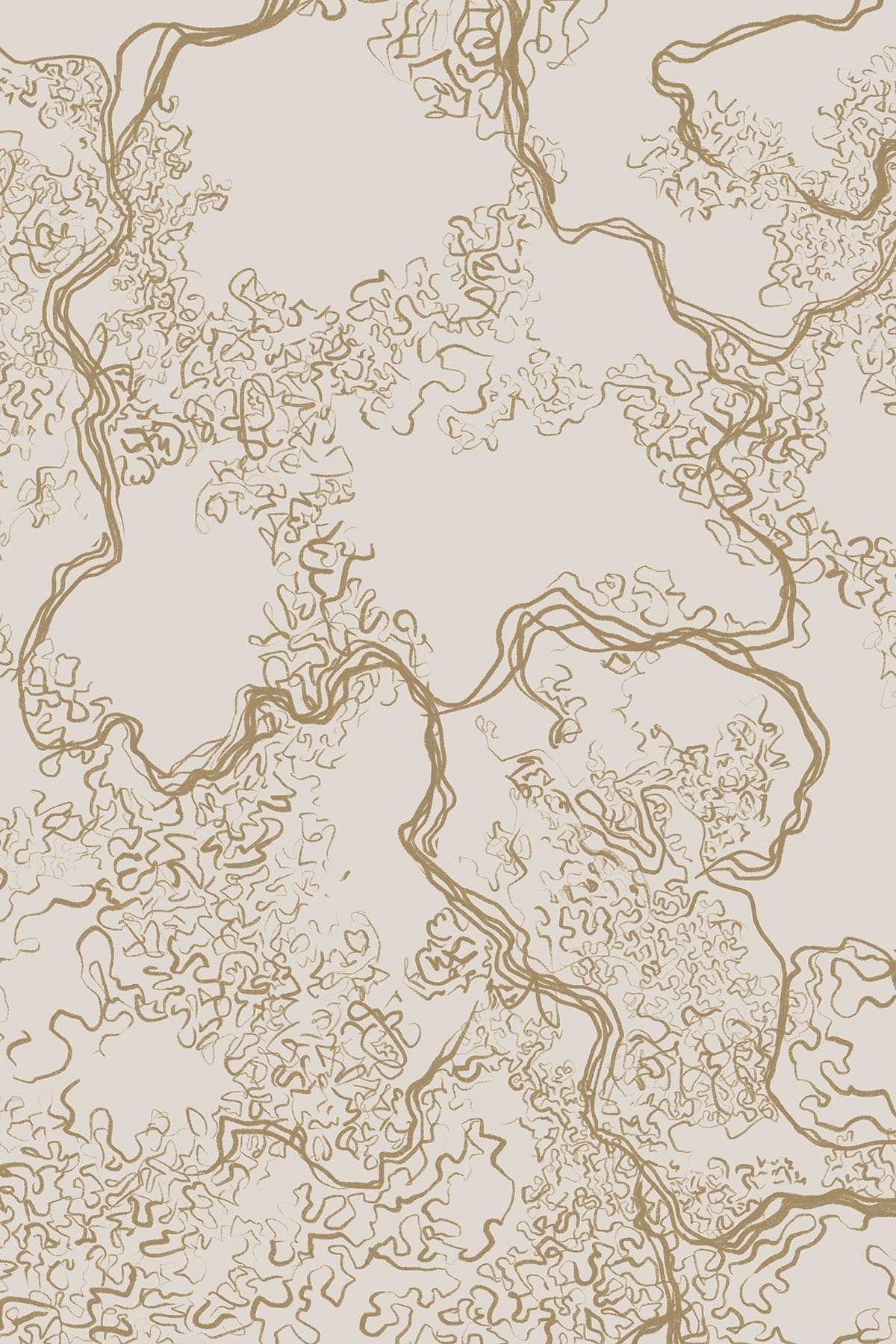  Abstract Sketch Ochre