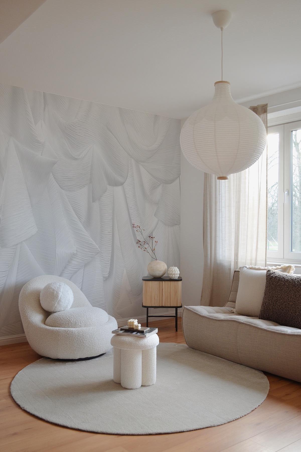 Draped Wall White