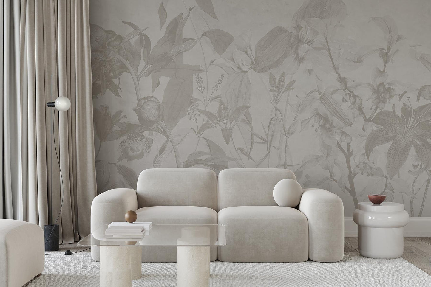  Luxe Botanical Mural Pale Beige