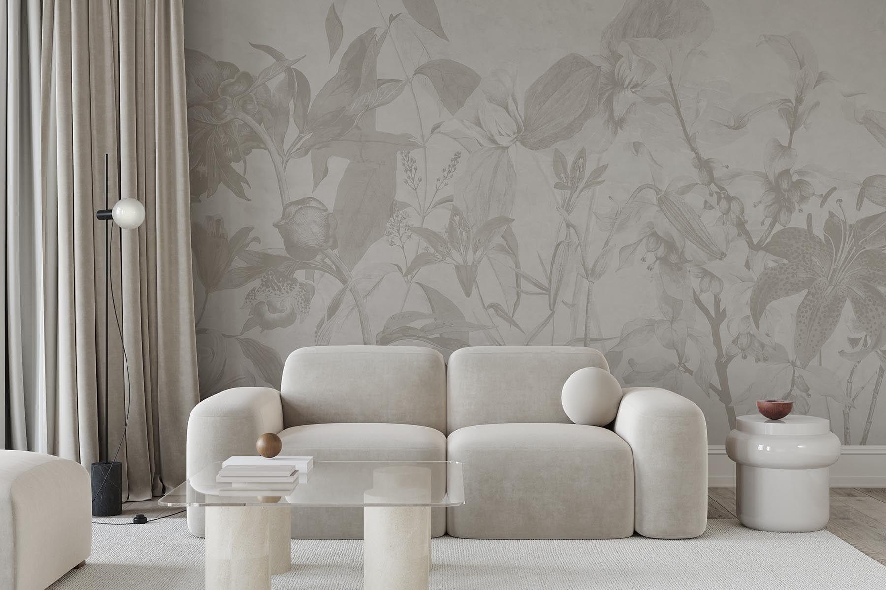  Luxe Botanical Mural Pale Beige