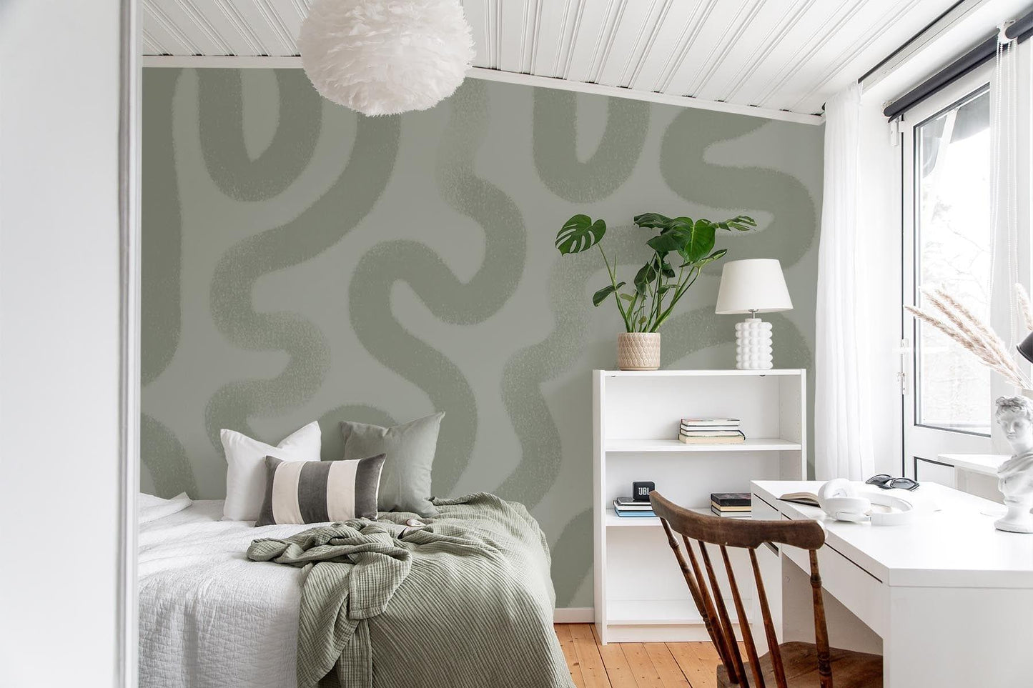  Organic Brushstroke Dusty Green