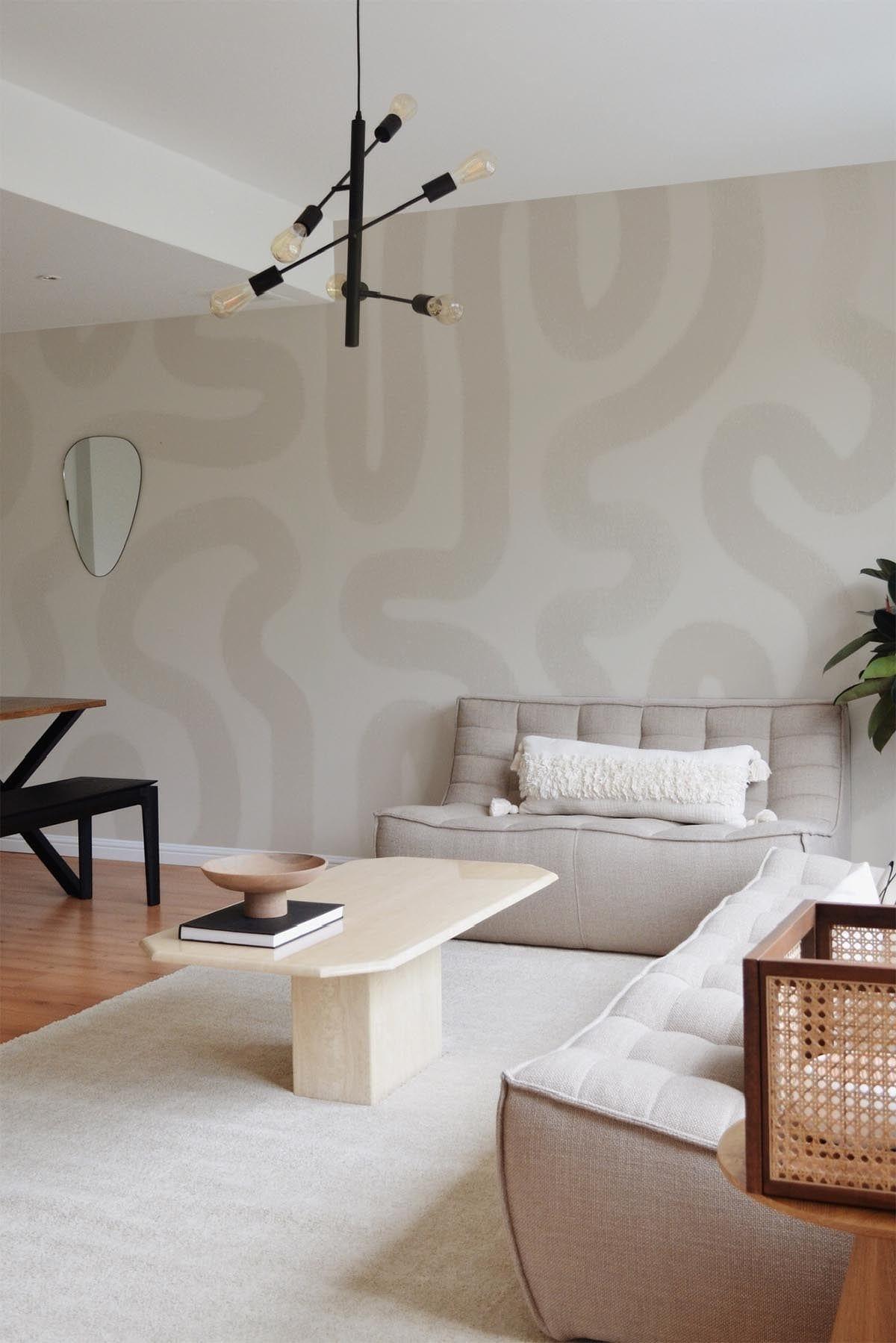  Organic Brushstroke Pale Beige