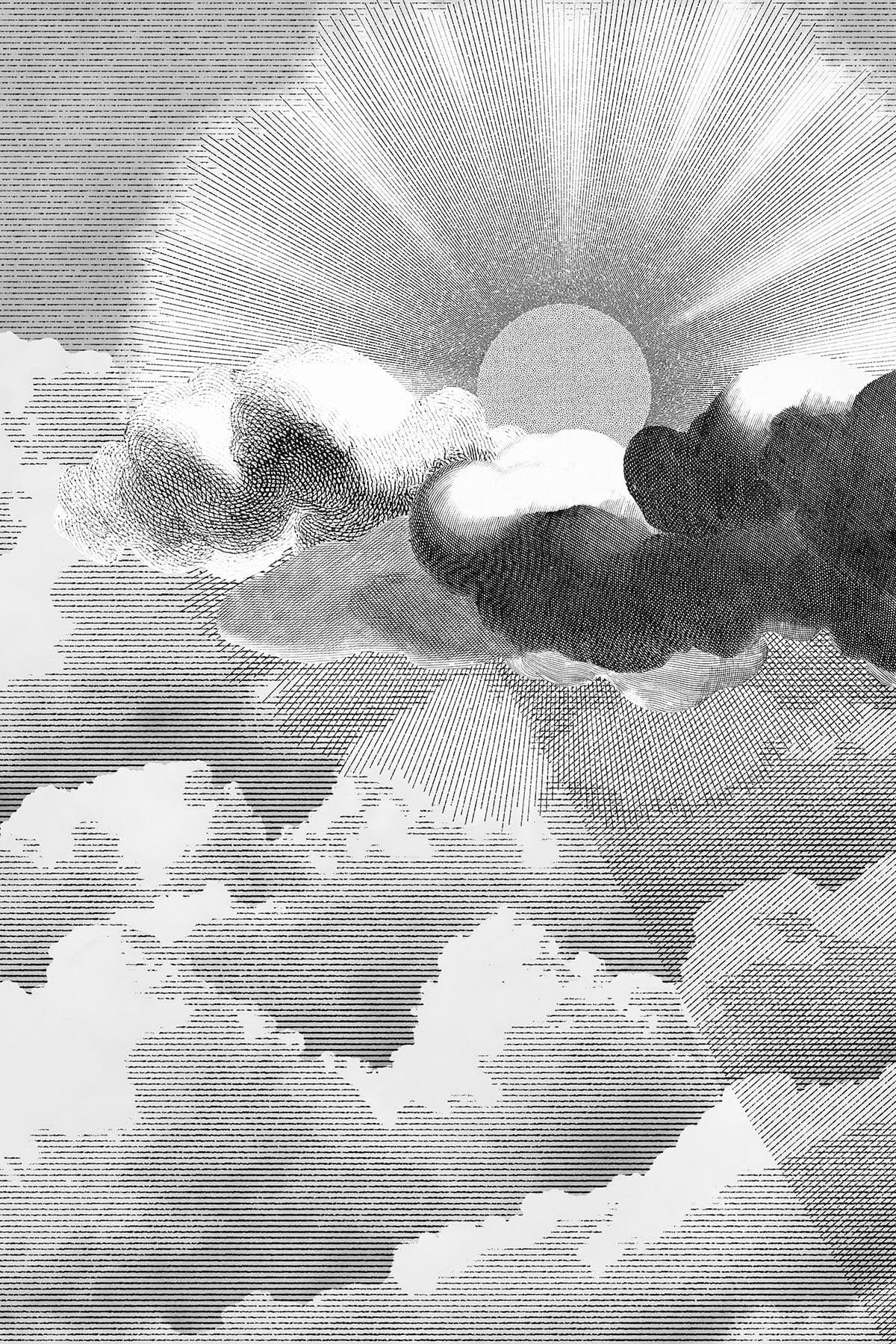  Engraved Sunscape Black White