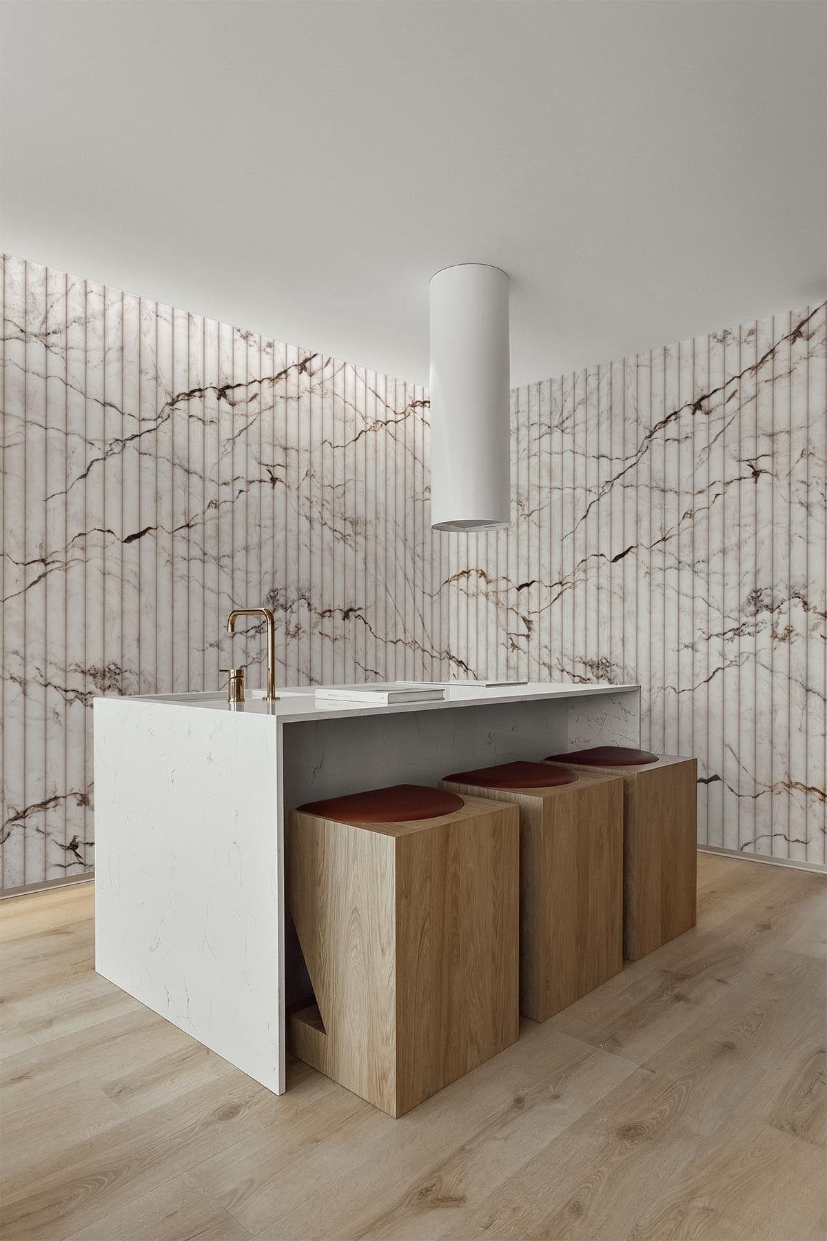  Fluted Marble Wallpaper Neutral