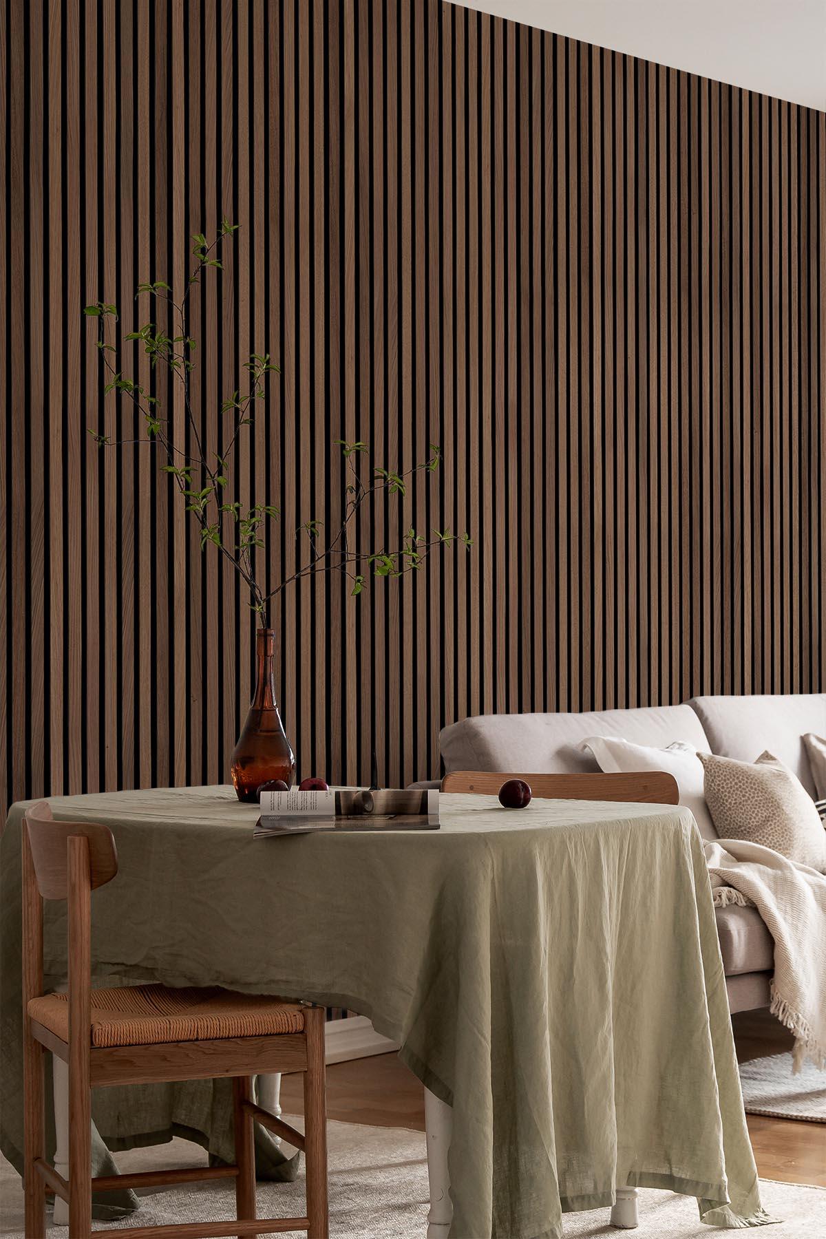  Rib Wood Wallpaper Brown Oak