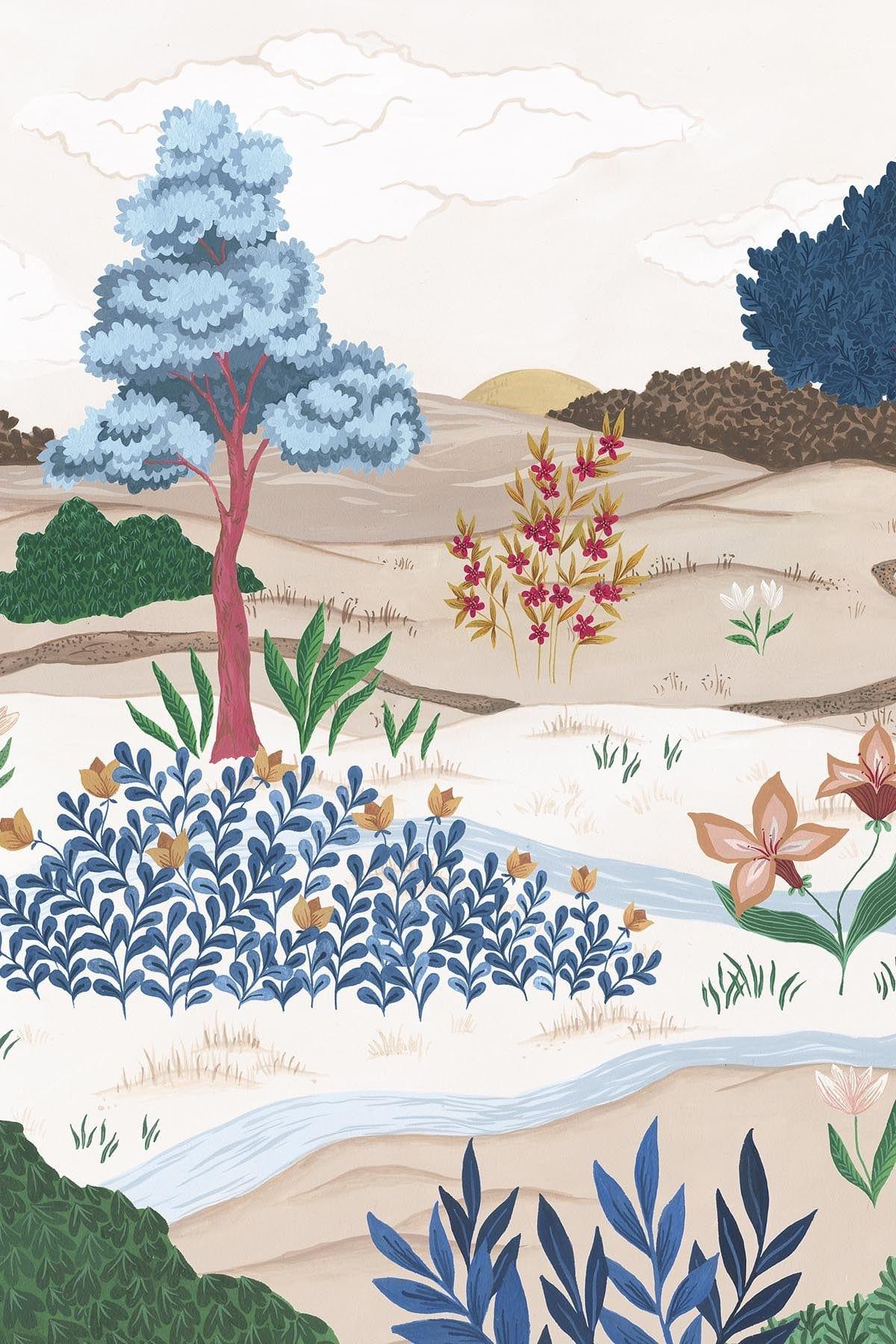 Botanical Landscape Multi Color