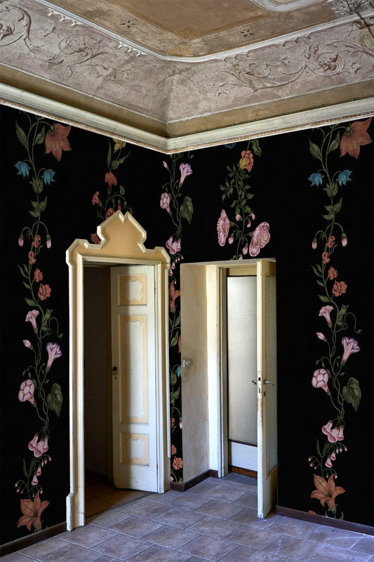  Flower Vine Black