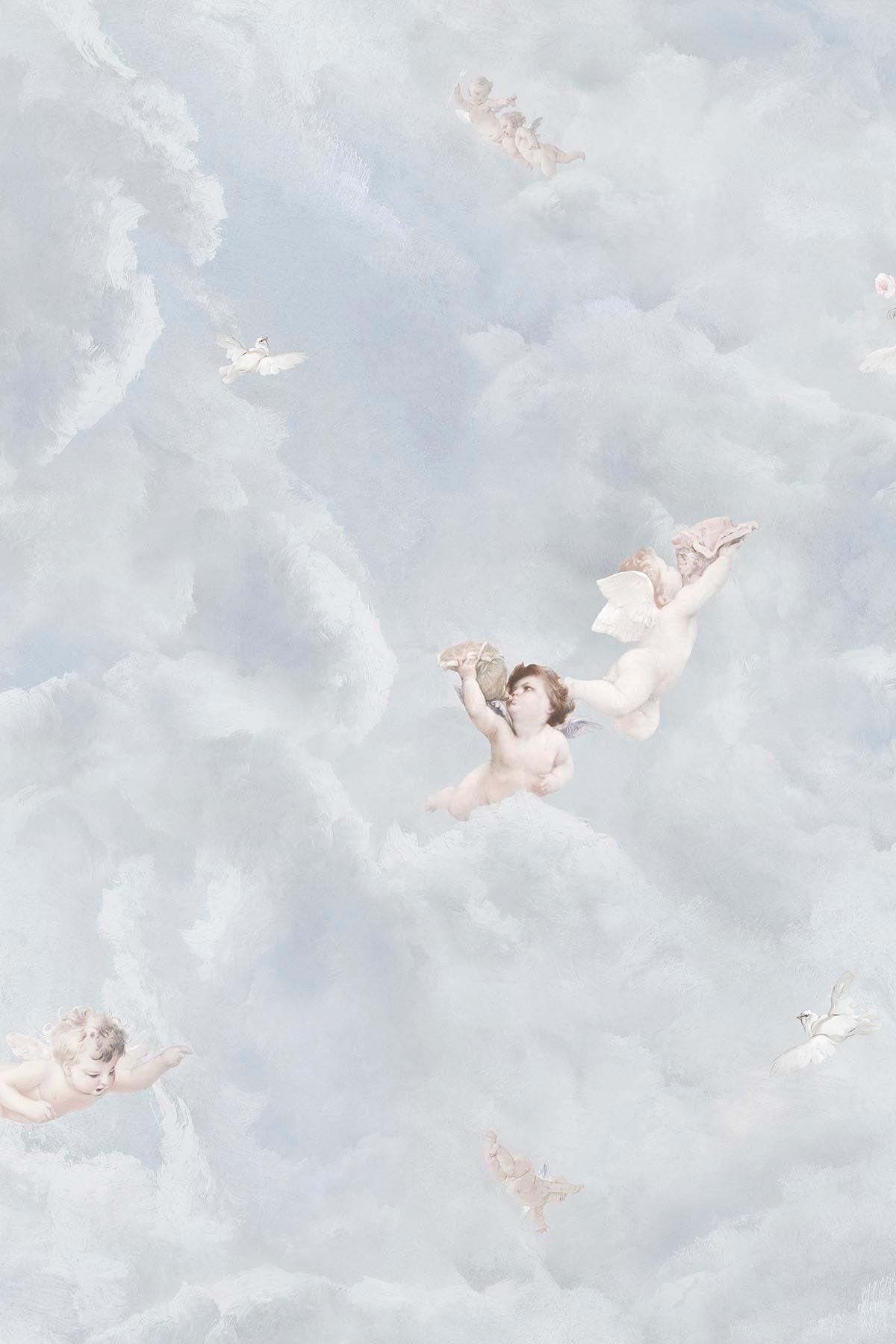  Cherub Clouds Sky Blue