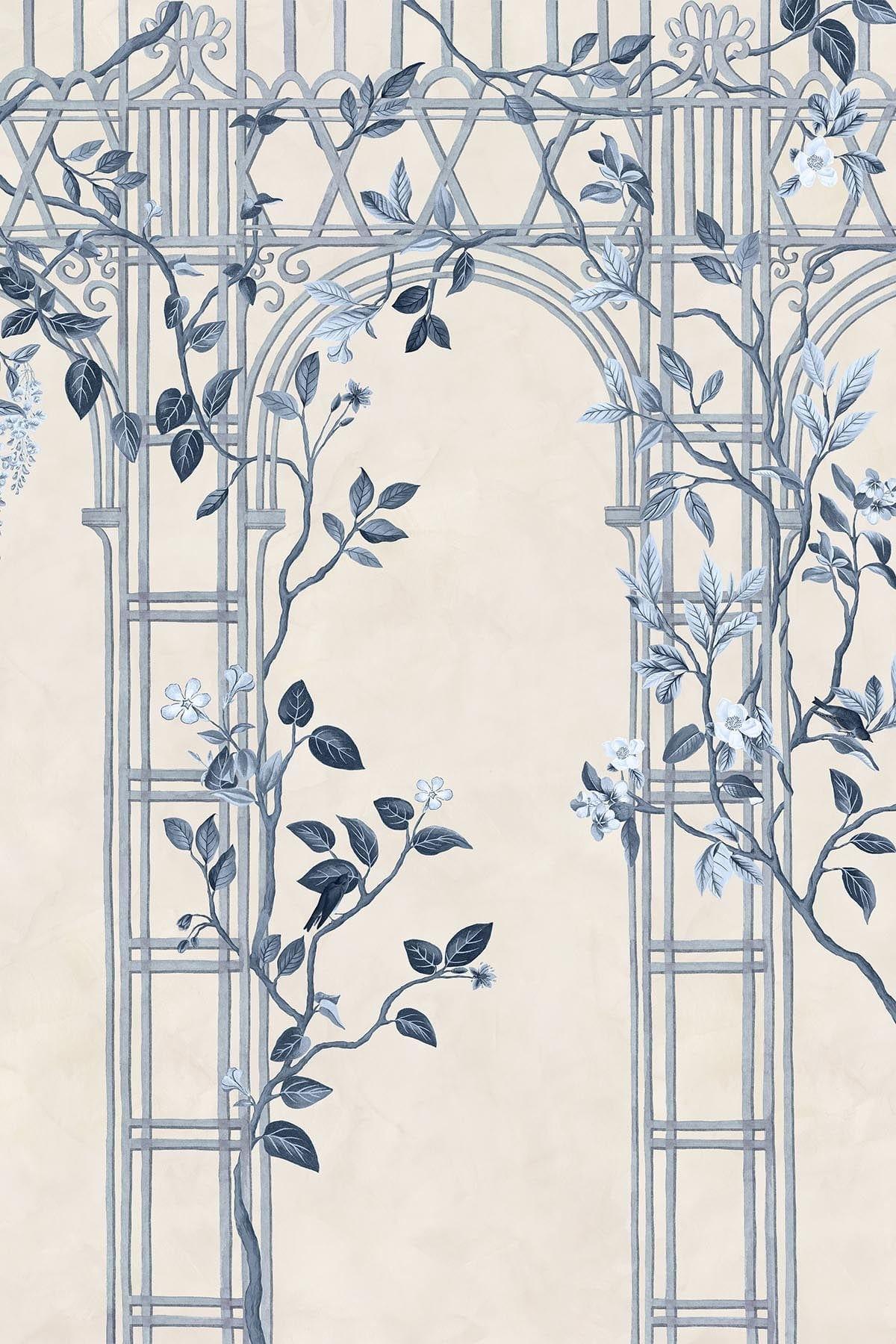  Chinoiserie Arches Blue