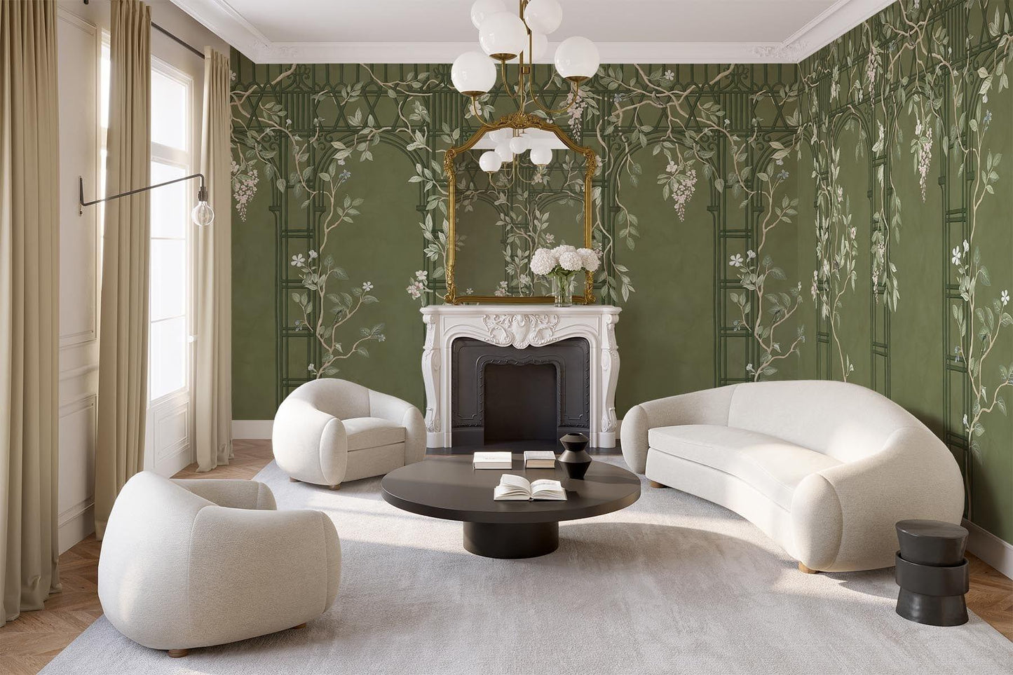  Chinoiserie Arches Dark Green
