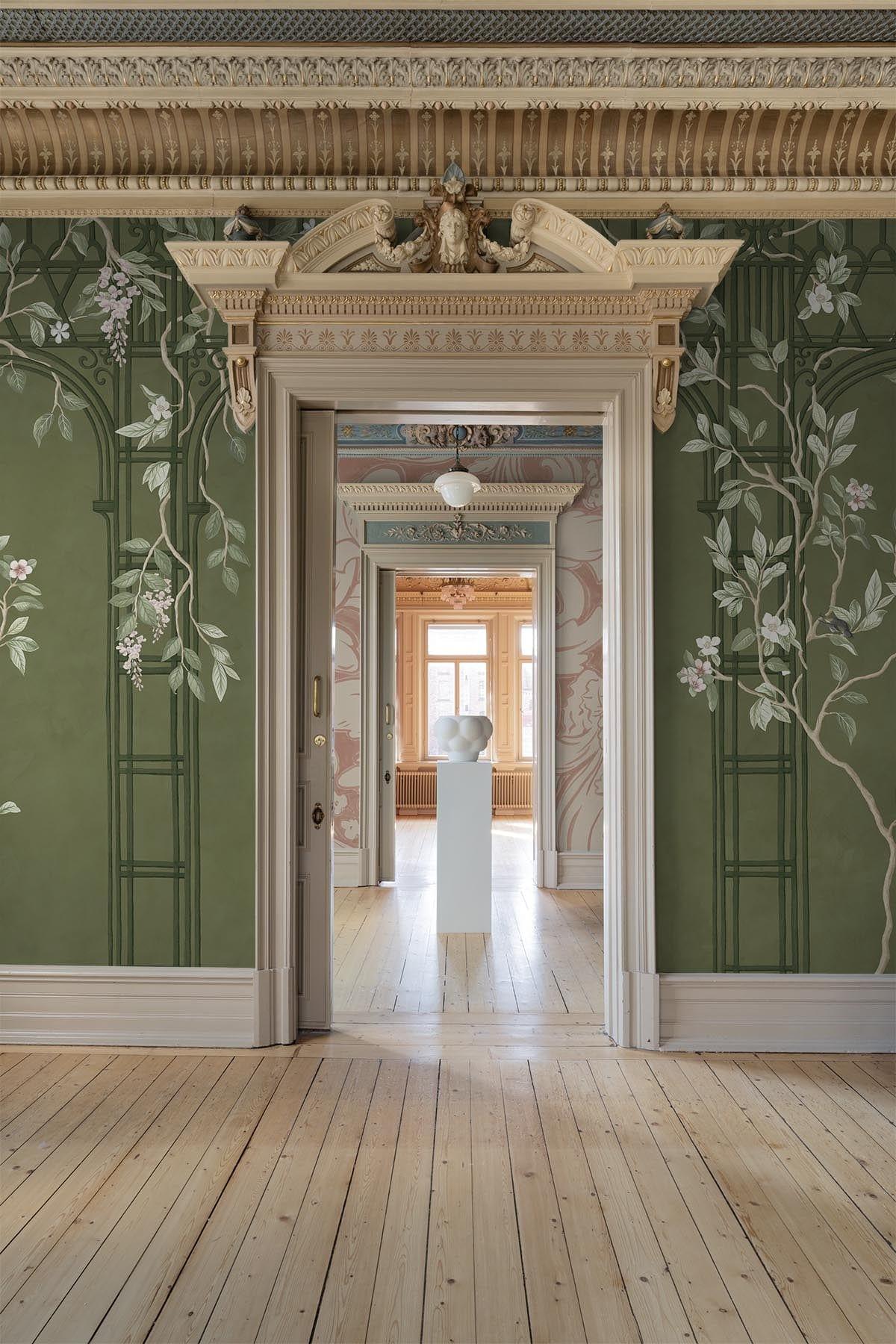  Chinoiserie Arches Dark Green