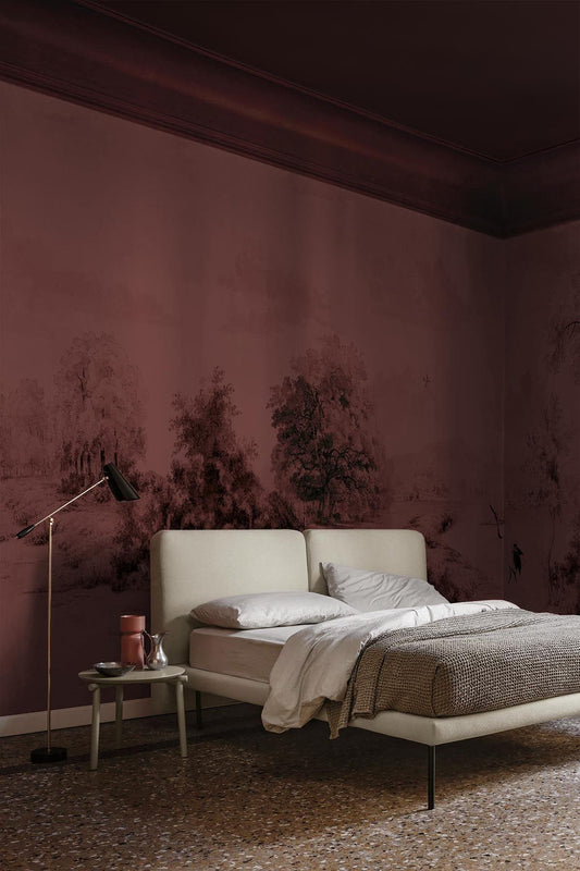  Scenic Landscape Dark Burgundy