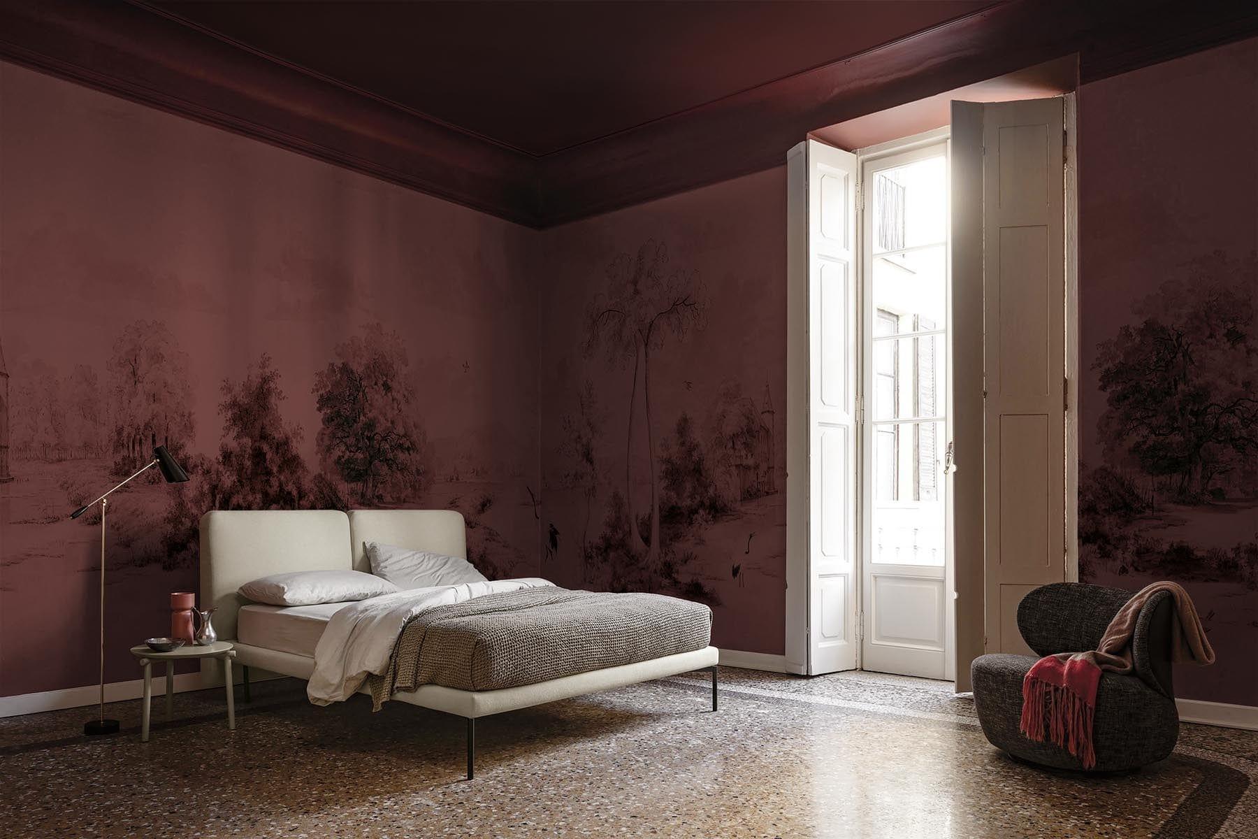  Scenic Landscape Dark Burgundy