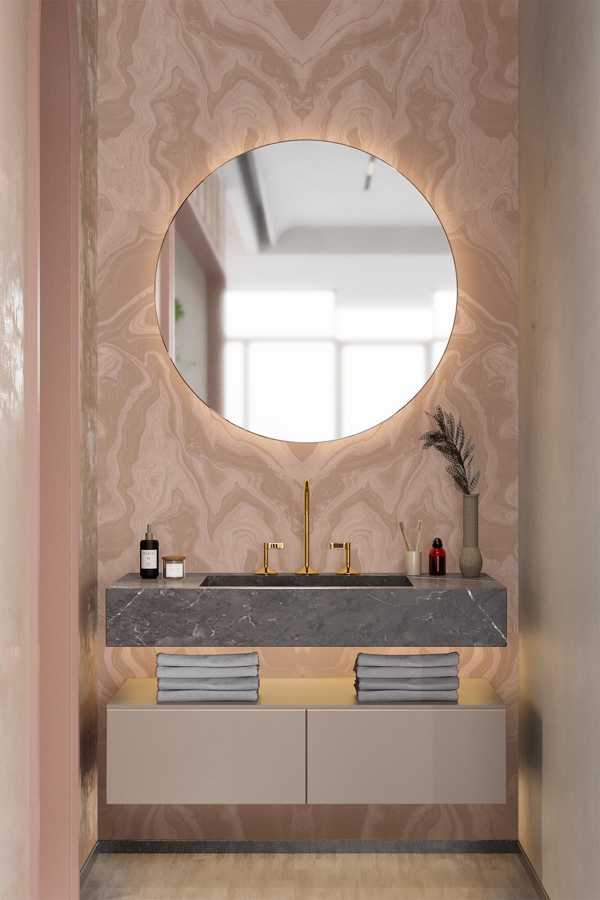  Marbling Tiles Dusty Pink