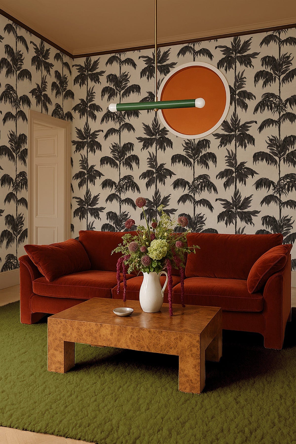  Vintage Palm Tree Small Black White