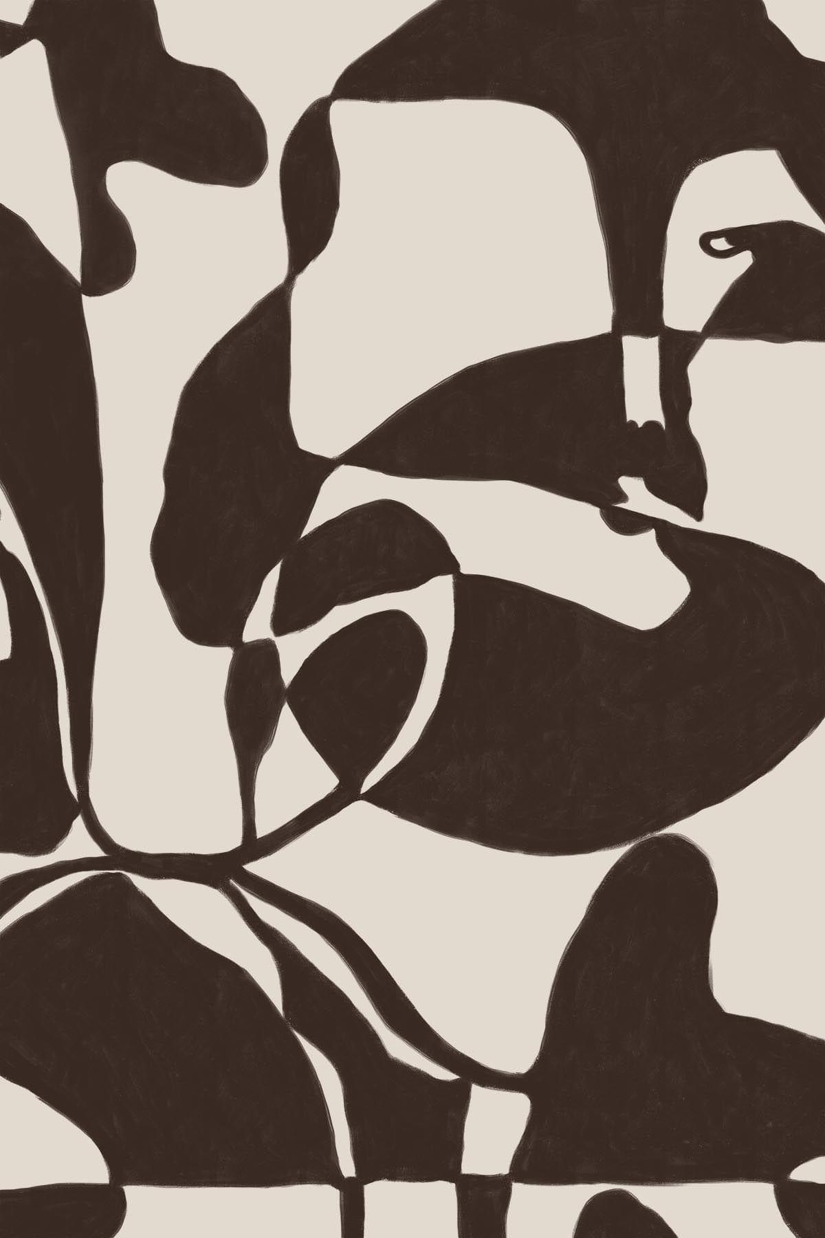  Abstract Faces Dark Brown