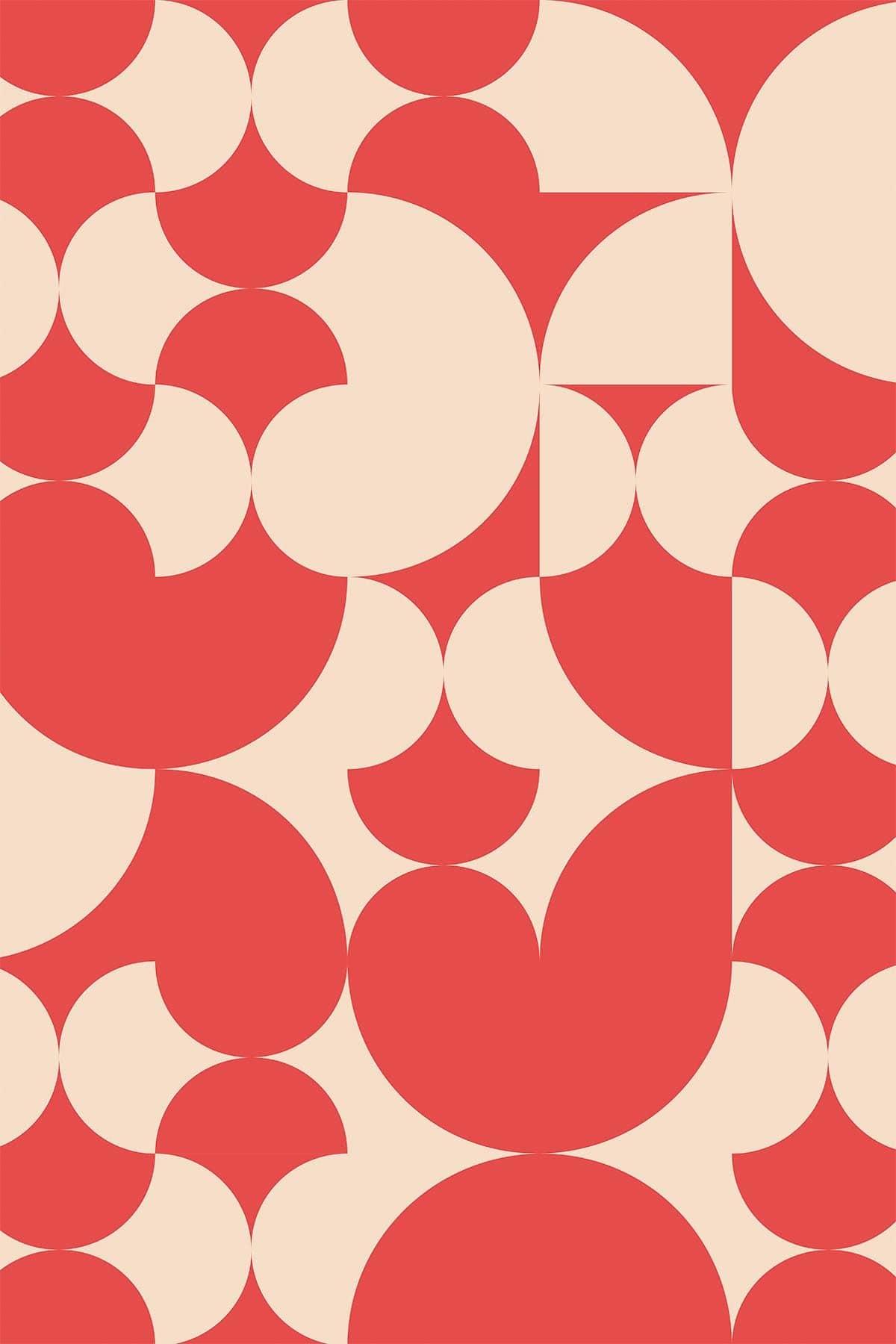  Retro Geometric Smooth Red