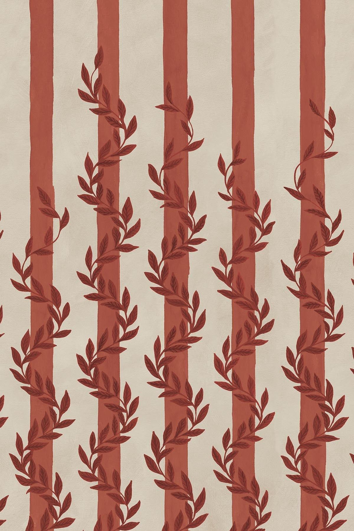  Botanical Stripe Red