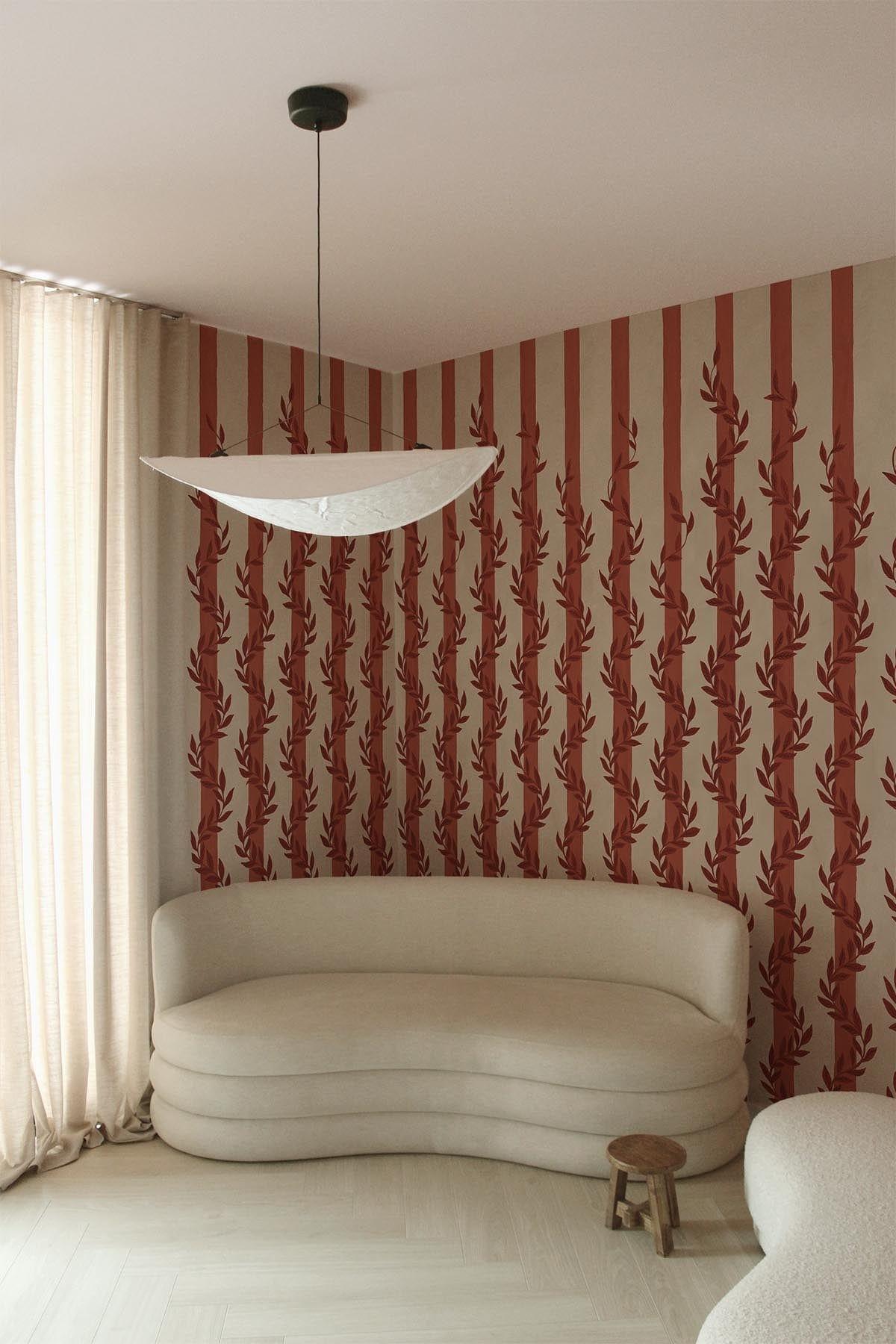  Botanical Stripe Red
