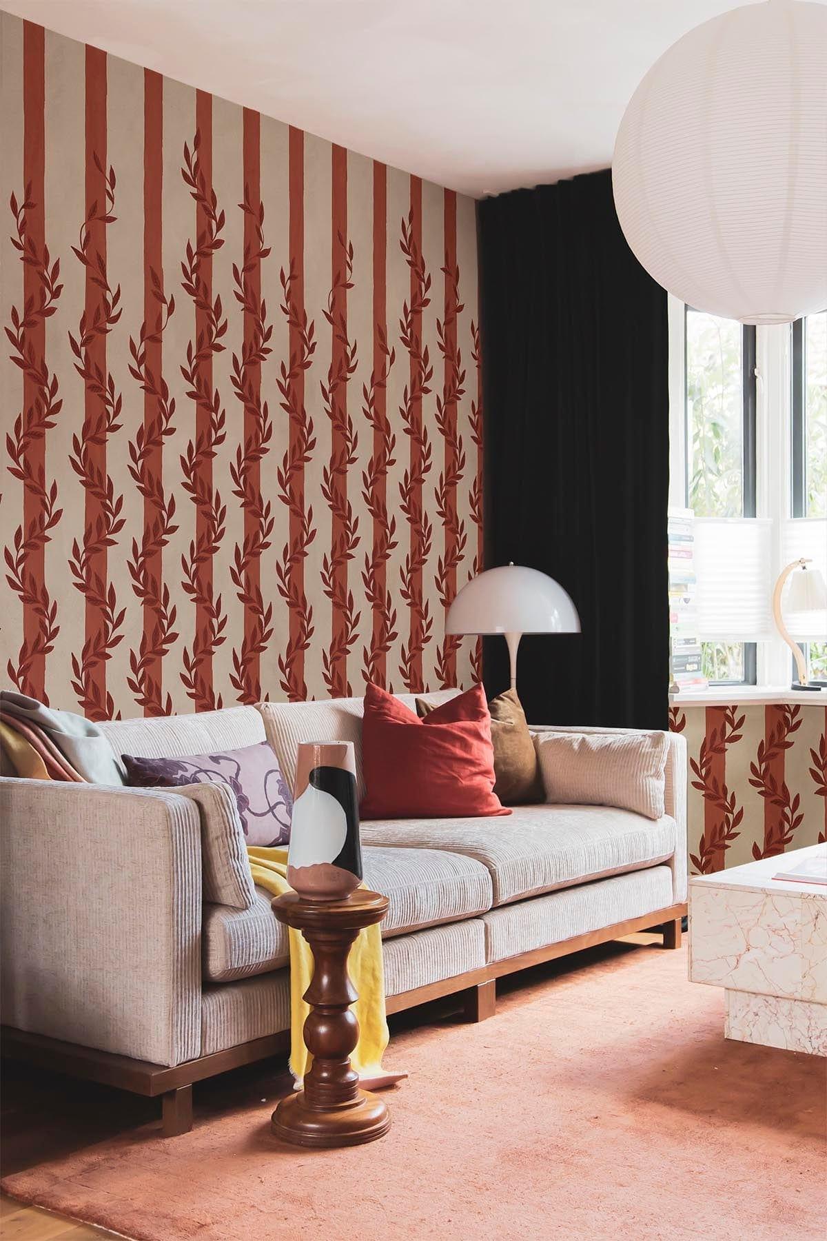  Botanical Stripe Red