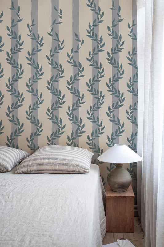  Botanical Stripe Light Blue
