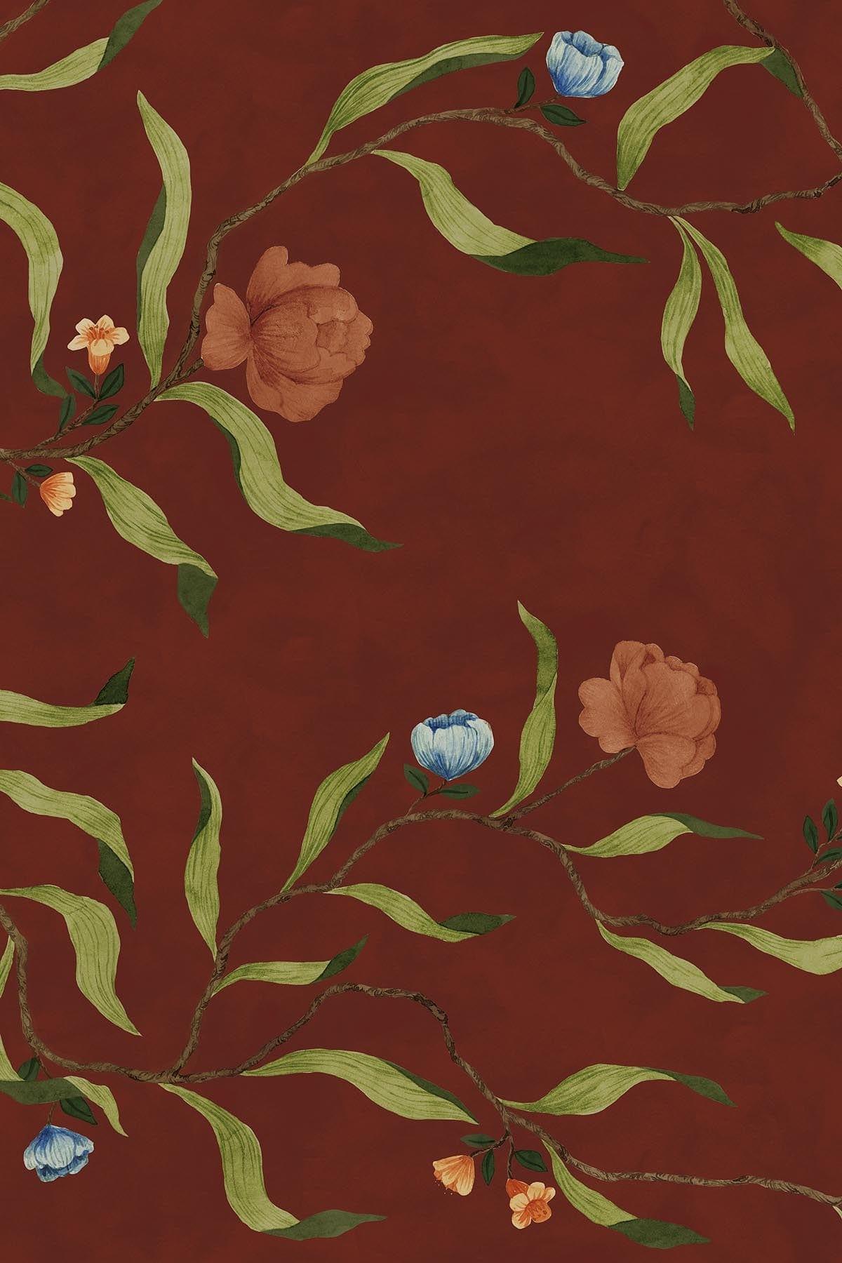 Wild Flowers Marsala Red