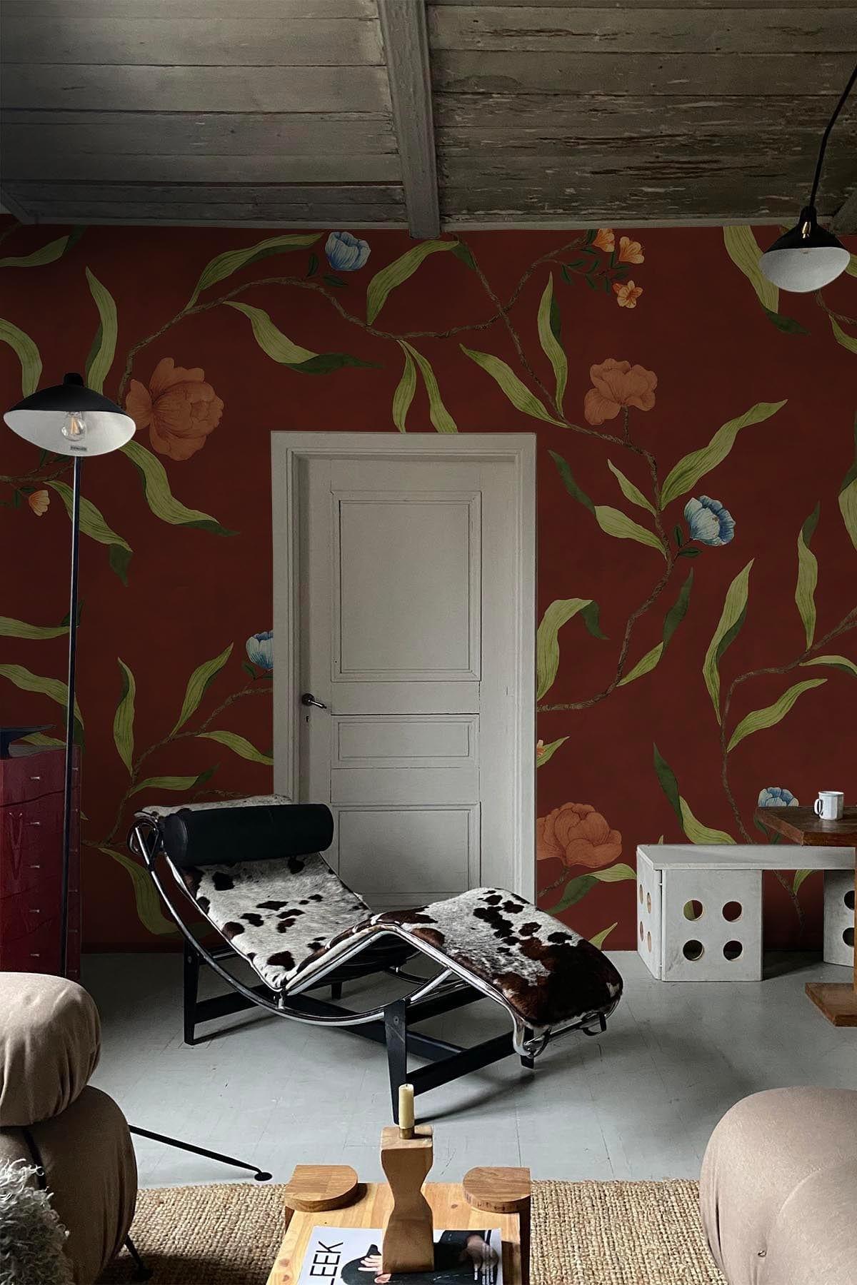  Wild Flowers Marsala Red