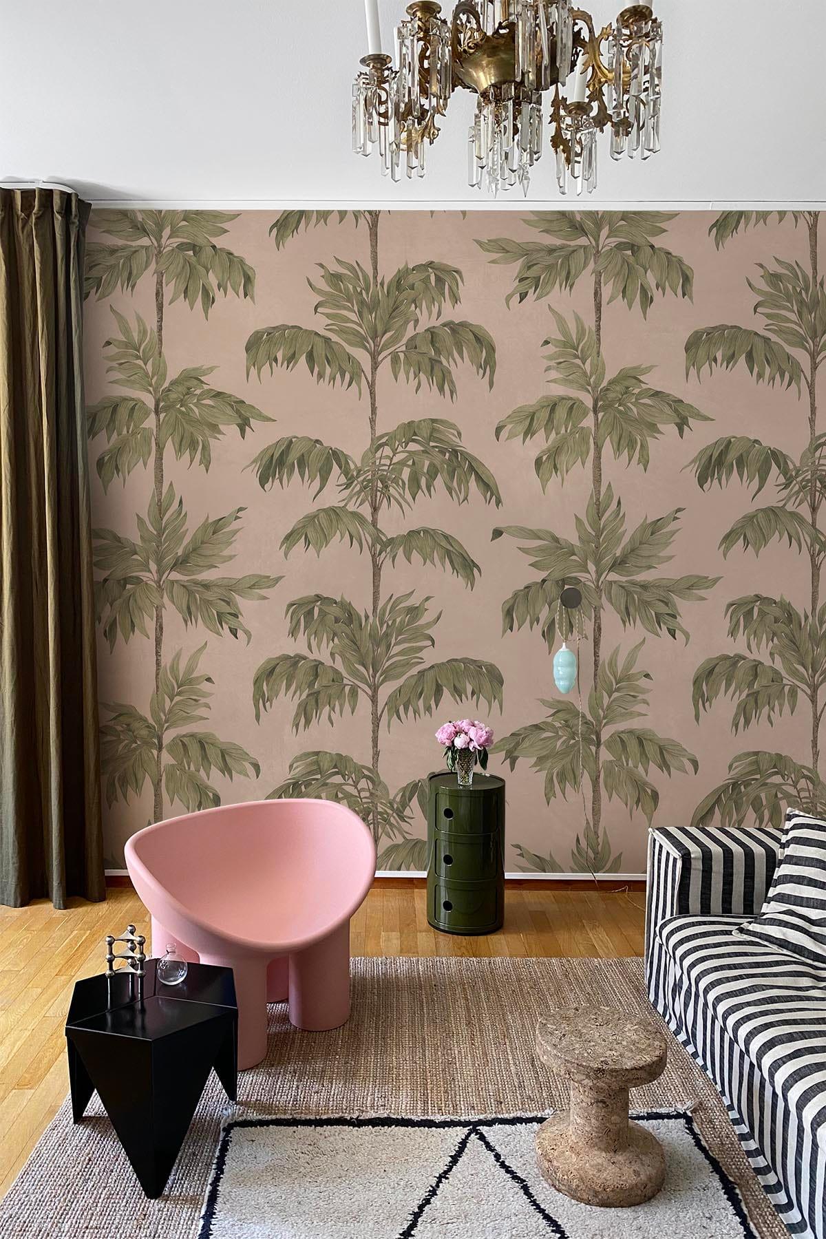  Vintage Palm Tree Soft Pink