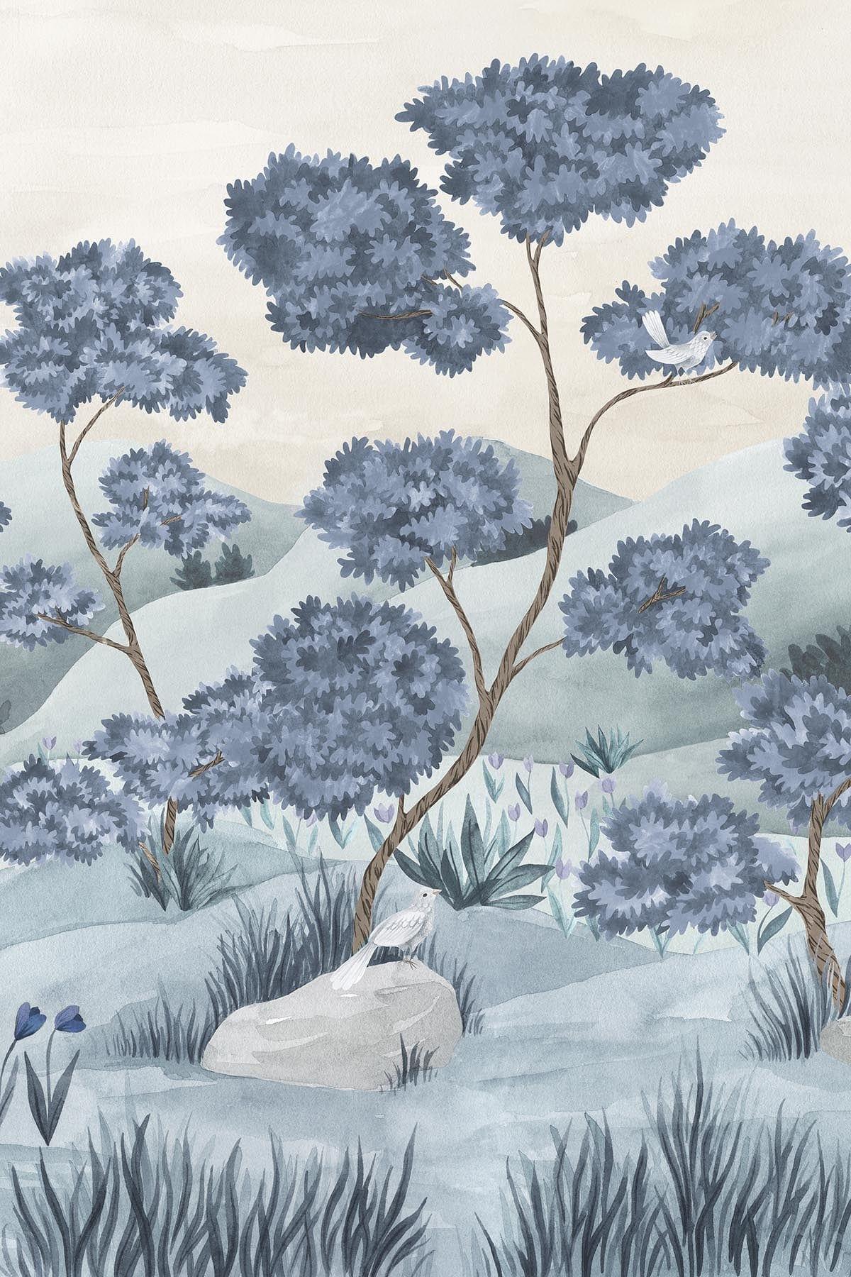 Woodland Birds Blue