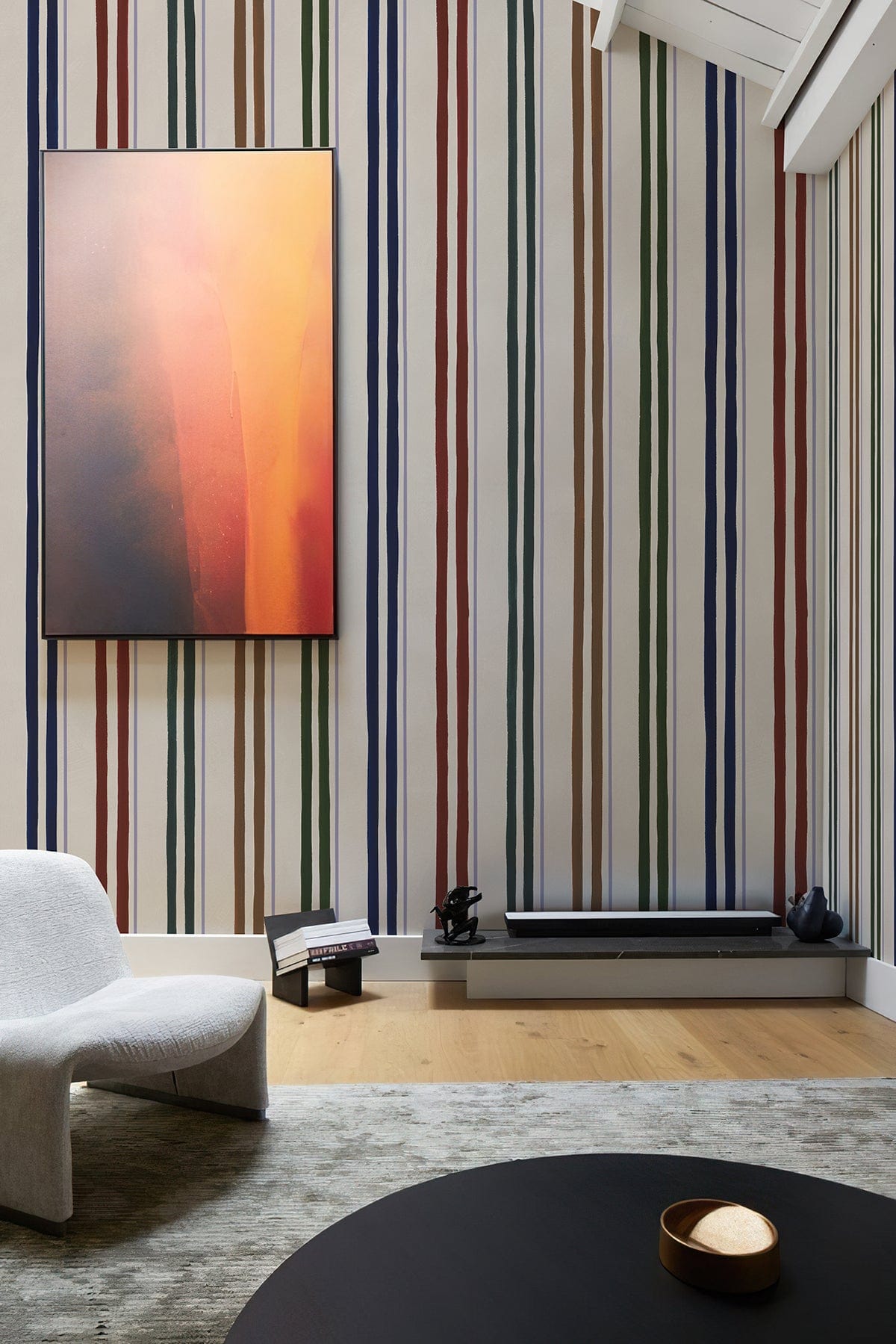  Contemporary Stripe Multi Color Dark