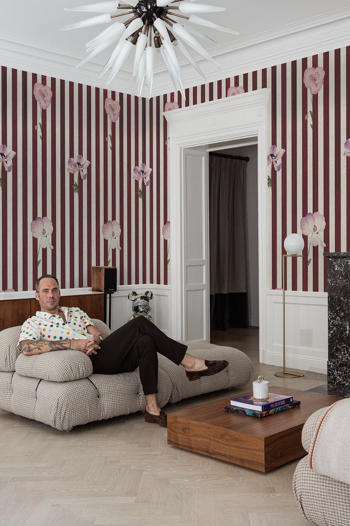  Stripe Meadow Burgundy