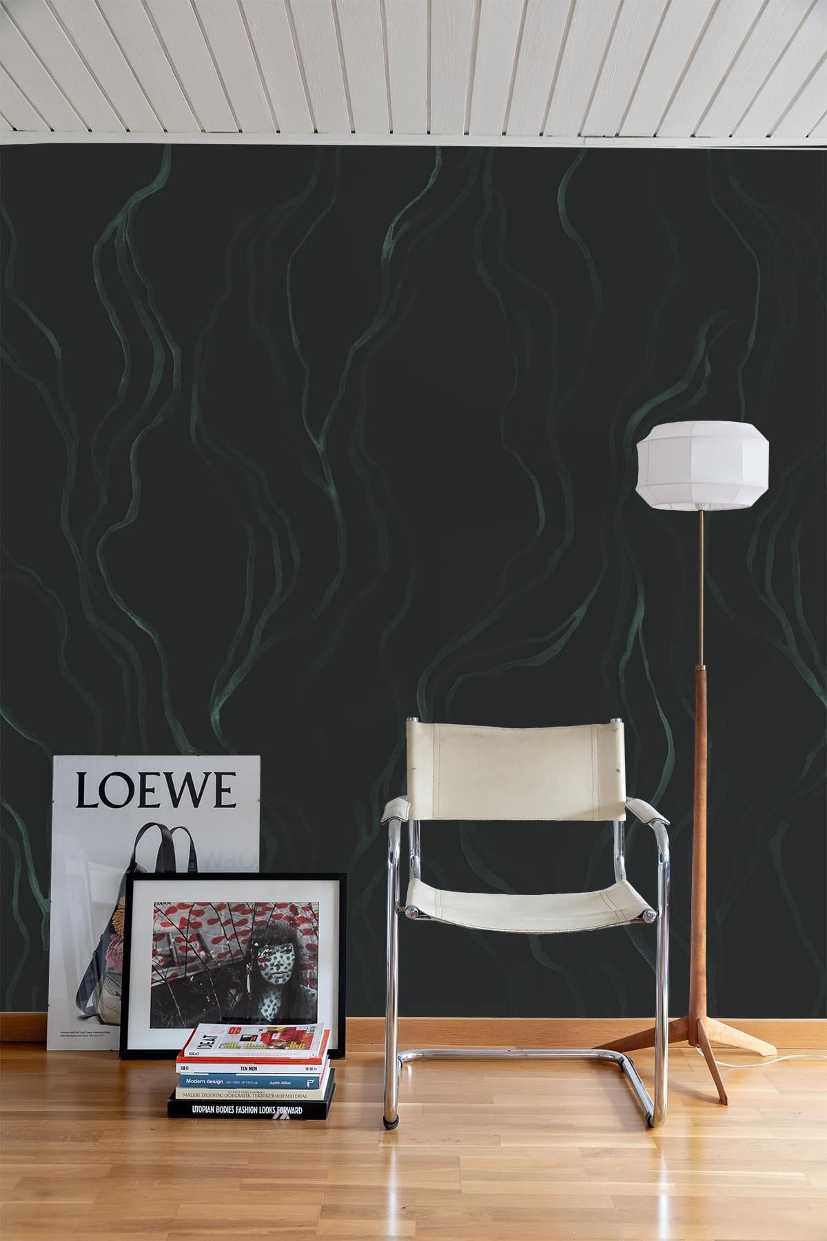  Organic Lines Dark Green