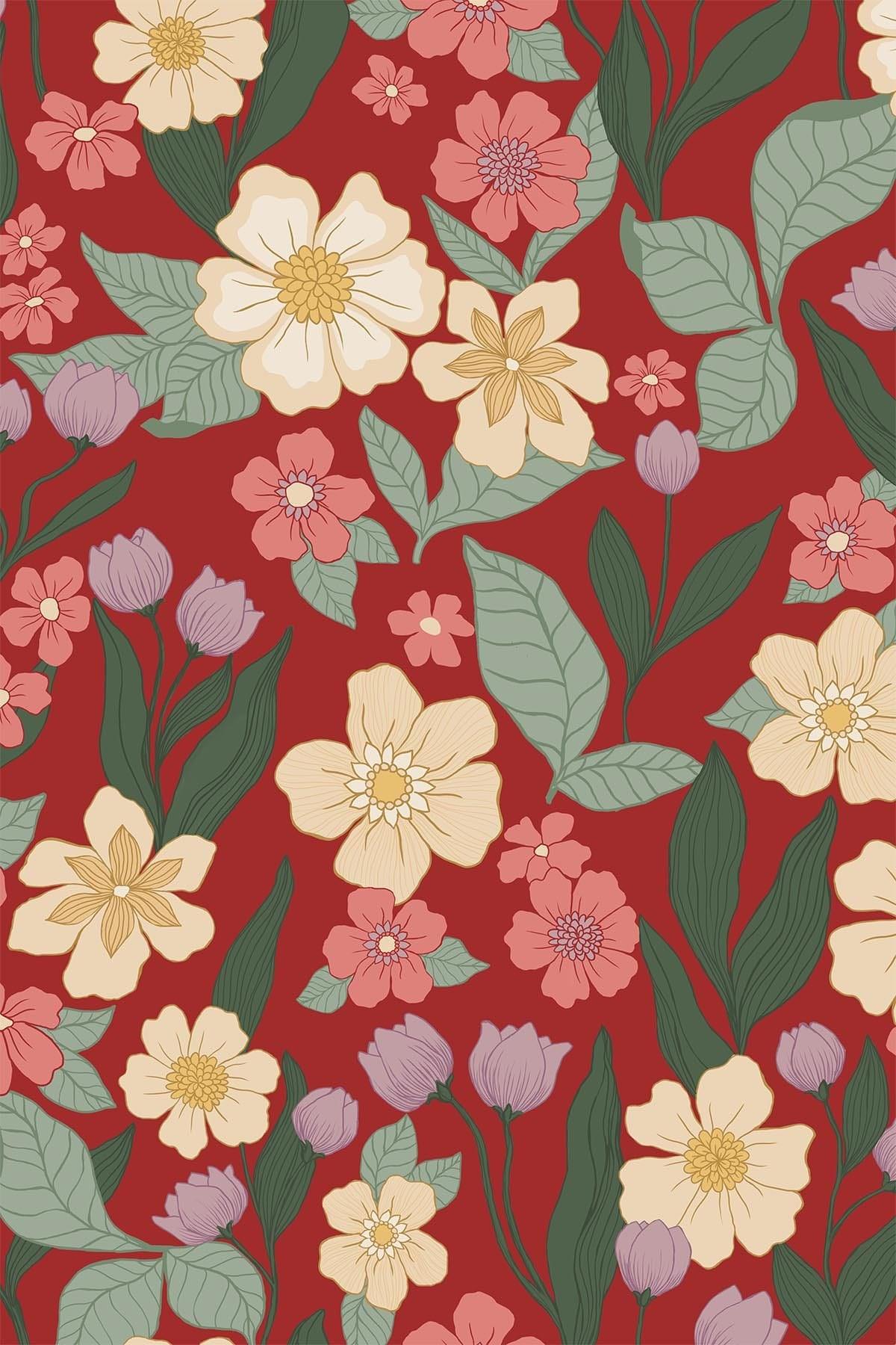  Vintage Garden Red
